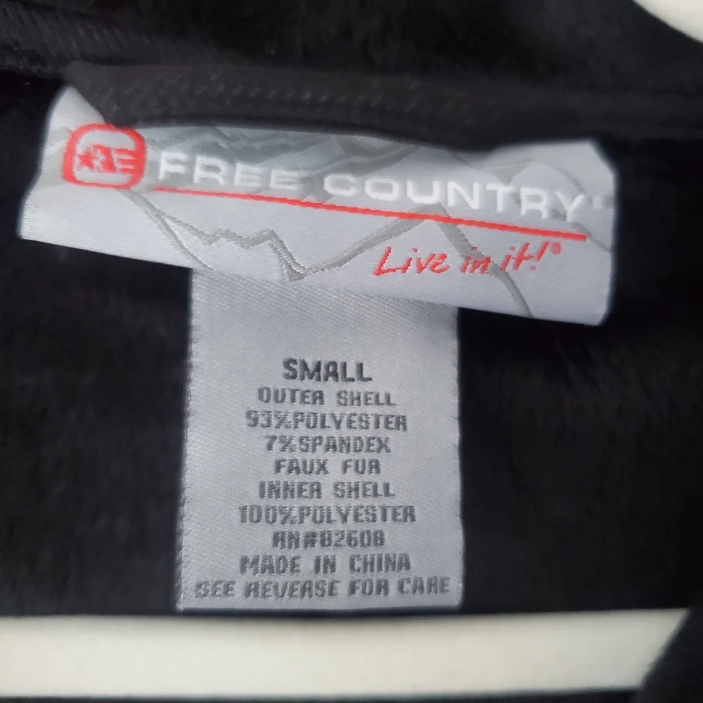 Free Country Woman's Black Plaid Hooded Trench Coat With Faux Fur Lining Sz S - Picture 10 of 16